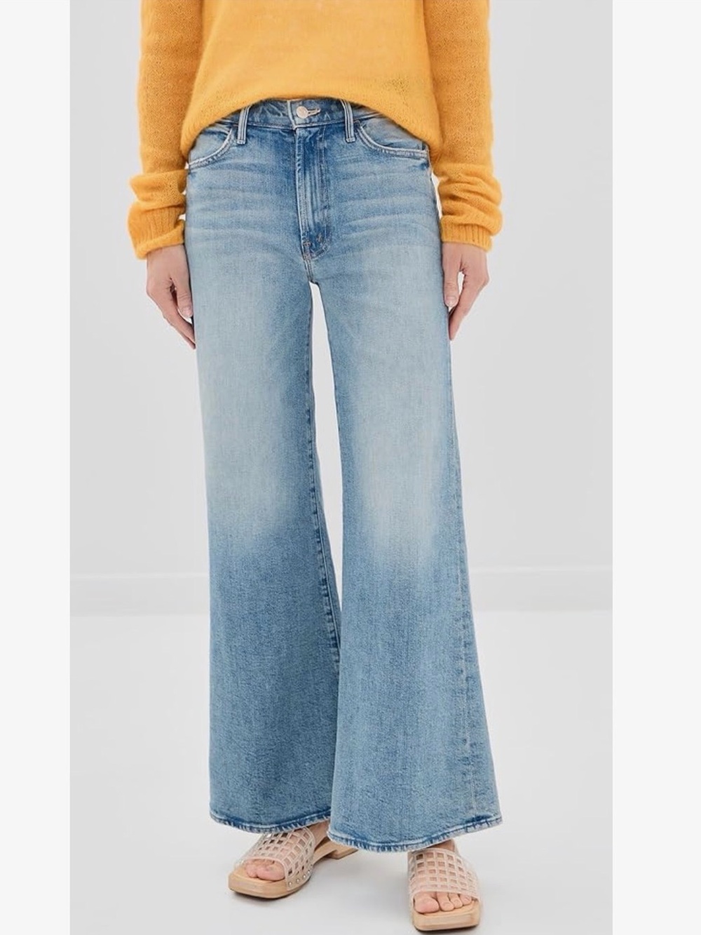 MOTHER The Hustler Roller Sneak Wide-Leg High-Rise Jeans
